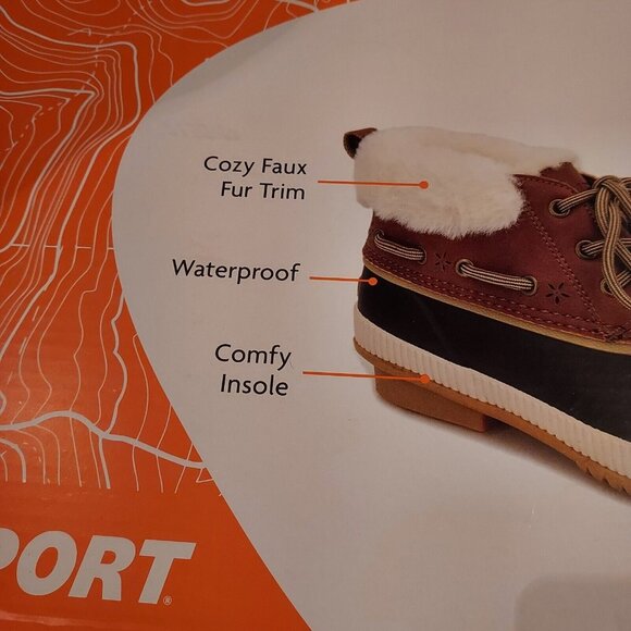 Jsport Mary Women's Size 7 Waterproof Faux Fur Duck Boot, Brown - Picture 8 of 12